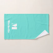 名前をカスタムするイニシャル無地の色 ハンドタオル (ハンドタオル)