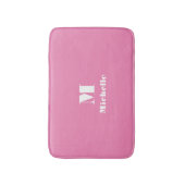 名前をカスタムするイニシャル無地の色 バスマット (正面縦)