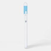 名前をカスタムするイニシャル花ハート青 iPhoneケース (左側面)