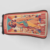 名前をカスタムするイビサ，スペイン旅行ポスター ゴルフヘッドカバー (正面)