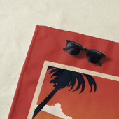 名前をカスタムするイビサ，スペイン旅行ポスター ビーチタオル (インサイチュ)