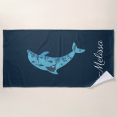 名前をカスタムするイルカビーチタオル ビーチタオル (正面)