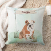 名前をカスタムするイングリッシュブルドッグペットドッグ クッション (ブランケット)