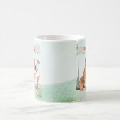 名前をカスタムするイングリッシュブルドッグペットドッグ コーヒーマグカップ (中央)