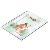 名前をカスタムするイングリッシュブルドッグペットドッグ ノートブック (左側)