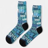 名前をカスタムするインシェードオブコースタルブルー ソックス (左)