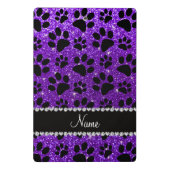 名前をカスタムするインディゴパープルグリッターブラックドッグポーズ ミニクリップボード (裏面)