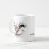 名前をカスタムするウィンキング猫 コーヒーマグカップ (正面左)