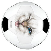 名前をカスタムするウィンキング猫 サッカーボール (回転)