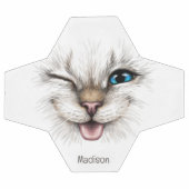 名前をカスタムするウィンキング猫 サッカーボール (フラット)