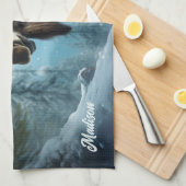 名前をカスタムするウィンタームース キッチンタオル (四つ折り)