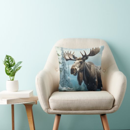 名前をカスタムするウィンタームース クッション (椅子)