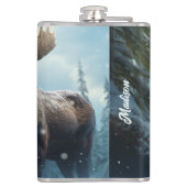 名前をカスタムするウィンタームース フラスク (裏面)