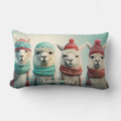 名前をカスタムするウィンターラマス ランバークッション (正面)