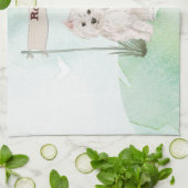 名前をカスタムするウェスティーペットドッグ キッチンタオル (折り畳み)