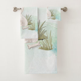 名前をカスタムするウェスティーペットドッグ バスタオルセット