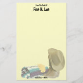 名前をカスタムするウエスタンカウボーイハットブーツ毛布グローブ 便箋 (正面)