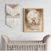 名前をカスタムするウォーターカラーテディベア子供部屋 ポスター