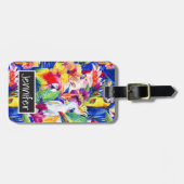 名前をカスタムするウォーターカラーパーロット ラゲッジタグ (正面横)