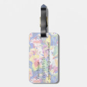 名前をカスタムするウォーターカラーパーロット ラゲッジタグ (裏面縦)