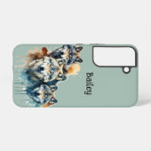 名前をカスタムするウルフウルフワイルドライフ自然アニマルアート SAMSUNG GALAXYケース (裏面横)