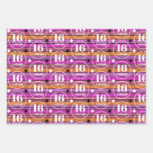 名前をカスタムするエイジピンク誕生日 ラッピングペーパーシート (正面3)