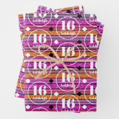 名前をカスタムするエイジピンク誕生日 ラッピングペーパーシート (インサイチュ)