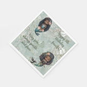 名前をカスタムするエイジ気持ちマーメイド誕生日 スタンダードランチョンナプキン (角)