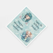 名前をカスタムするエイジ気持ちマーメイド誕生日 スタンダードランチョンナプキン (角)