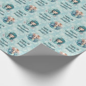 名前をカスタムするエイジ気持ちマーメイド誕生日 ラッピングペーパー (角)