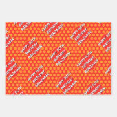 名前をカスタムするエイジ誕生日漫画スタイル ラッピングペーパーシート (正面)