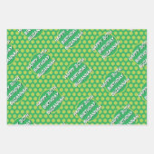 名前をカスタムするエイジ誕生日漫画スタイル ラッピングペーパーシート (正面3)