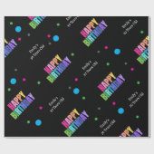 名前をカスタムするエイジ金ゴールドバックハッピーバースデーガール ラッピングペーパー (フラット)