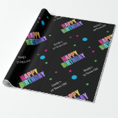 名前をカスタムするエイジ金ゴールドバックハッピーバースデーガール ラッピングペーパー (アンロールド)