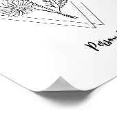 名前をカスタムするエイプリルデイジー誕生花 ポスター (角)