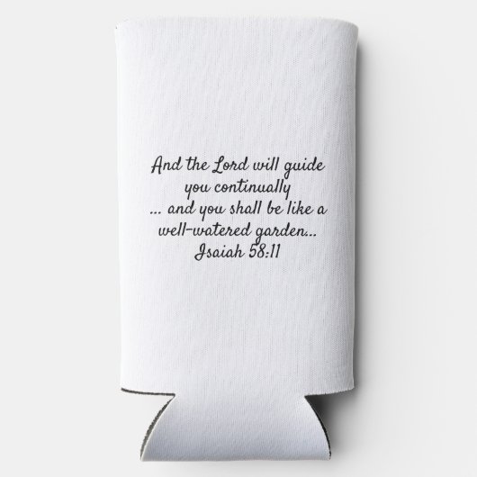 名前をカスタムするエイプリル誕生月花クリスチャン スリム缶クーラー (裏面)