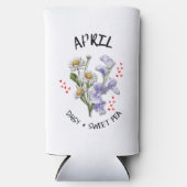 名前をカスタムするエイプリル誕生月花クリスチャン スリム缶クーラー (正面)