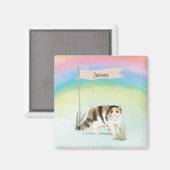 名前をカスタムするエキゾチック短毛キャットペット マグネット (正面/裏面)