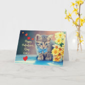 名前をカスタムするエミリーラブバレンタインキットン、デイジー カード (黄色い花)