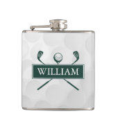 名前をカスタムするエメラルドグリーンクラブとボール フラスク (正面)