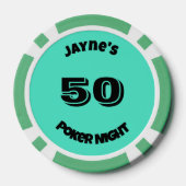 名前をカスタムするエメラルドグリーン ポーカーチップ (裏面)