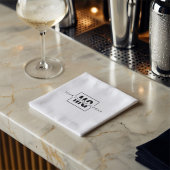 名前をカスタムするエレガントイニシャルモノグラムロゴナプキンス スタンダードカクテルナプキン