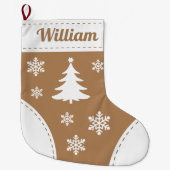名前をカスタムするエレガントクリスマスストッキング ラージクリスマスストッキング (正面)