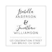 名前をカスタムするエレガントス結婚・スクリプトの差出人住所 ラバースタンプ (インプリント)