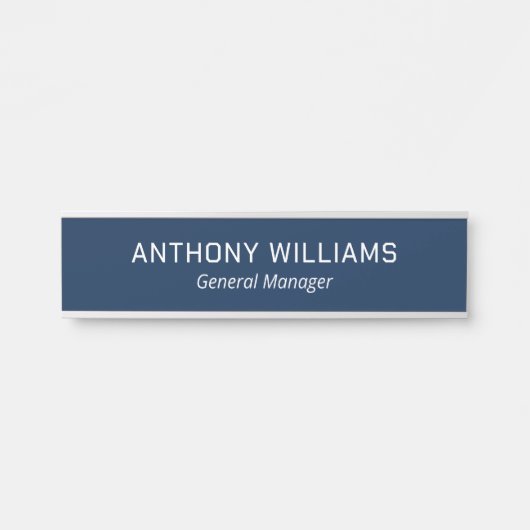 名前をカスタムするエレガントタイトル従業員事務所海軍 サインプレート (正面)