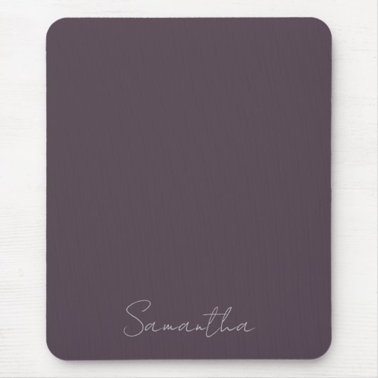 名前をカスタムするエレガントパープルトープ マウスパッド (正面)