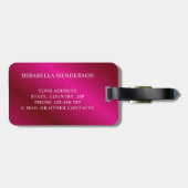 名前をカスタムするエレガントブライトホットピンク ラゲッジタグ (裏面横)