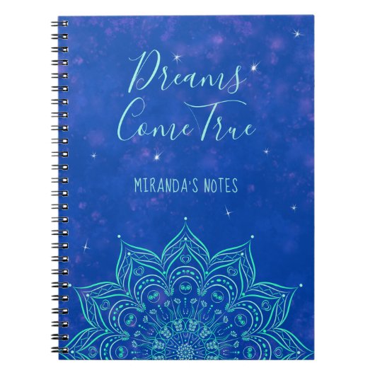 名前をカスタムするエレガントマンダラやる気を起こさせることわざ ノートブック (正面)