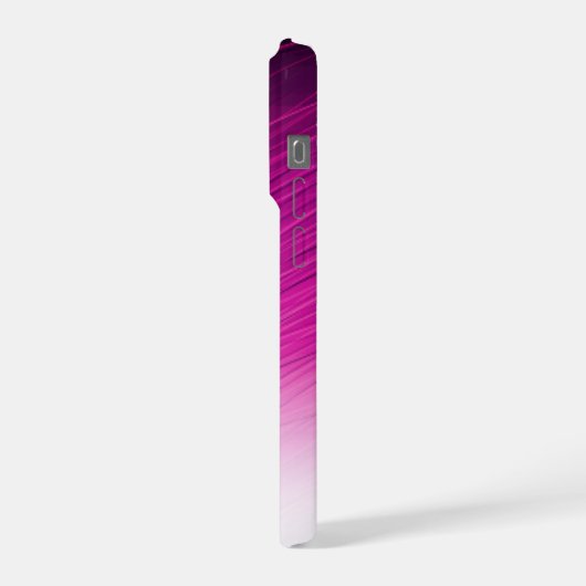 名前をカスタムするエレガントモノグラムパープルストリークス iPhoneケース (左側面)