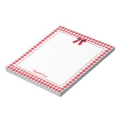 名前をカスタムするエレガントレッドプリドコケットボウ ノートパッド (回転)